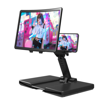 Mobile Phone Screen Amplifier Folding Bracket 12 Inch 3D Enlarge HD Video Projector Magnifier Stand Magnifying Glass Desk Holder