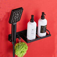 Space Aluminum Bathroom Shower Storage Rack No Drilling Shampoo Shelf with Shower Head Holder Bathroom Accessories