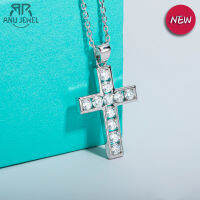 AnuJewel 3.5มม. 2.2Cttw D สี Moissanite Diamond Cross สร้อยคอจี้เงินแท้925เครื่องประดับ Fine ของขวัญขายส่ง