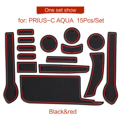 Smabee Gate Slot Cup Pad for Toyota PRIUS C aqua 2012 - 2019 Interior Accessories Anti-Slip Door Groove Mat Cup Non-Slip Mats