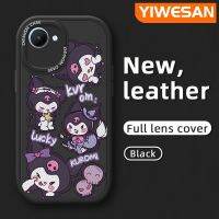 YIWESAN เคสสำหรับ Realme C30 C30s Narzo 50i Prime,เคสการ์ตูนนำโชค Kuromi บางเคสโทรศัพท์มีลายนุ่มหนังฝาปิดด้านหลังเลนส์เต็มรูปแบบเคสป้องกันกล้องเคสกันกระแทก