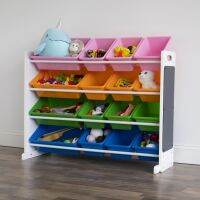 【YD】 Humble Crew Kids Wood Storage Organizer with Chalkboard and 16 Color Bins storage box  organizer