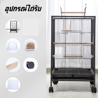 กรงนก กรงชูการ์ กรงกระรอก เคลือบกันสนิม ขนาด 45x45x86 cm สามารถเลี้ยงได้ทุกขนาด เล็ก กลาง ได้ครบตามรูป