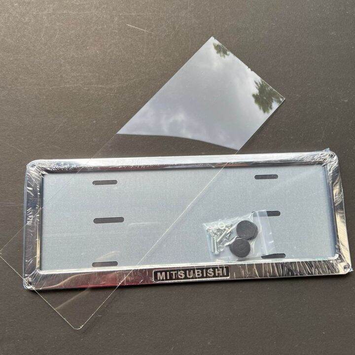 MITSUBISHI Car Plate Cover Deflector Chrome Plate License Frame Cover