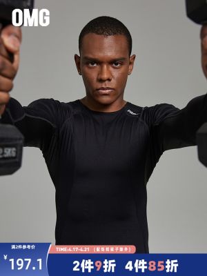 ☍✌❉ OMG Protech เสื้อยืดออกกำลังกายรัดรูปแขนยาวสำหรับผู้ชายเสื้อผ้าออกกำลังกายไลคร่ายืดหยุ่นสูงวิ่งแห้งเร็ว