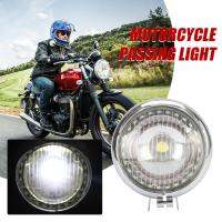 12V ไฟหน้ารถจักรยานยนต์ LED ผ่าน Light Angel Eye Chrome Spot Fog Lamp สำหรับ Hondayamahacruisersbobberschoppersyamaha