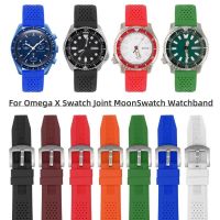 2023 Original ○ Tali karet untuk Omega tali karet nyaman lembut untuk Swatch Joint MoonSwatch 20mm gelang jam tangan olahraga tahan air untuk Seiko 16/18/22/24mm