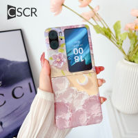 เคสโทรศัพท์ภาพดอกไม้น่ารัก CSCR สำหรับออปโป้ไฟนด์ N2พลิกกับเคสป้องกันที่ยึดมือไข่มุกน่ารัก