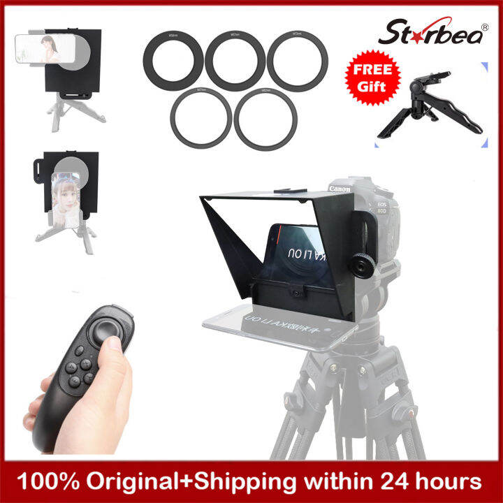Mini Teleprompter Portable Inscriber For Smartphone DSLR Camera Tablet
