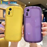 Jingsanc เคสใสสำหรับ Xiaomi Redmi Note 12S เคสโทรศัพท์ใสซิลิโคน TPU ปกป้องเลนส์สีลูกกวาดฝาหลัง Xiaomi Redmi Note 12S