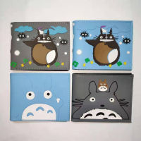 TOTORO กระเป๋าเงินใส่เหรียญทรงสั้นการ์ตูนอนิเมะผู้ชายและผู้หญิง PU กระเป๋าสตางค์หนังแฟชั่นน่ารักนักเรียนเด็กหญิงเด็กชายกระเป๋าสตางค์แบบพับได้0000