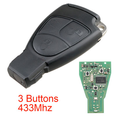 433Mhz 3ปุ่มสมาร์ทรถรีโมทที่ห้อยกุญแจ Auto Key Replacement Fit สำหรับ Mercedes Benz B C E ML S CLK CL รถยานพาหนะ