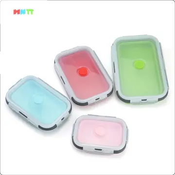 4 Sizes Collapsible Silicone Food Container Home Kitchen Outdoor Food  Storage