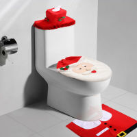 3pcsset Bathroom Mat Set Anti Slip Adjustable Xmas Toilet Lid Tissue Seat Cover Rug Home Decoration for Bathroom Navidad