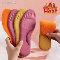 Winter Warm Insoles for Feet Women Self Heated Thermal Insoles Sweat-absorbent Breathable Cushion Plush Thickening Shoes Pads