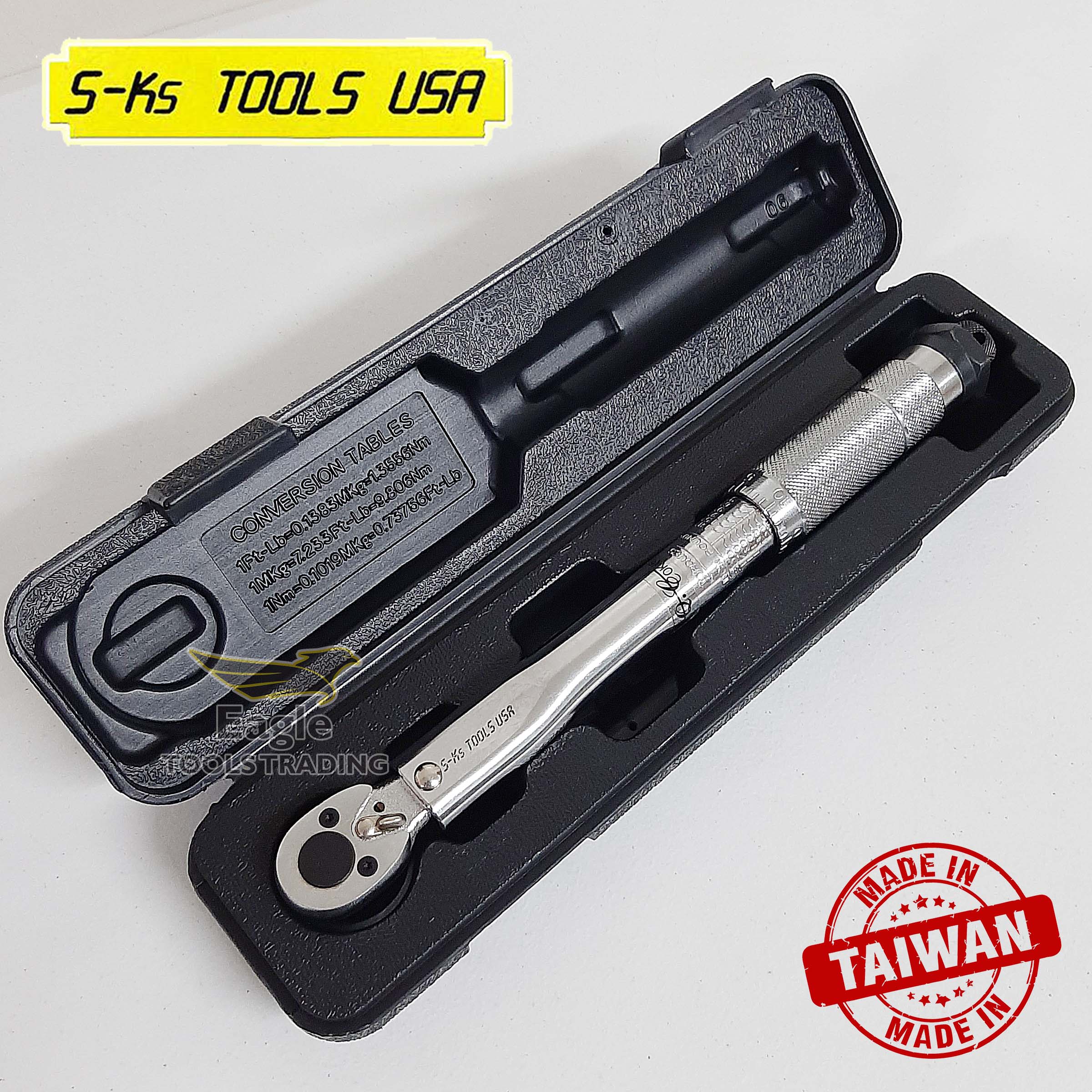 1/4" Drive Clicker Torque Wrench Tool with Case 20-200 inch/pounds 