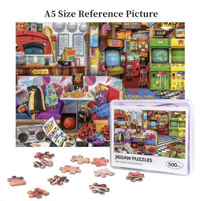 Aimee Stewart Pixels &amp; Pizza Wooden Jigsaw Puzzle 500 Pieces Educational Toy Painting Art Decor Decompression toys 500pcs