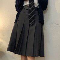 【CC】✼✧  Korean Office Skirt College Waist Woman 2023 with Lining Pleated Skirts