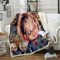 Terror movie 3D print fashion fleece blanket for bed bedspread Sherpa blanket