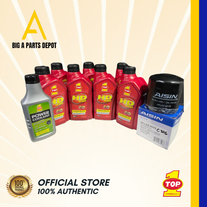 Top 1 Synthetic Diesel Oil HD Sport 15w40 API CI4 Oil Change Bundle