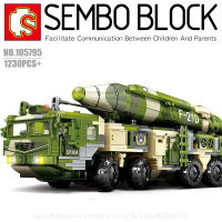 บล็อกตัวต่อรถขีปณาวุธ พร้อมมินิฟิกเกอร์ทหาร 6 ตัว SEMBO BLOCK 105795 จำนวน 1230 ชิ้น