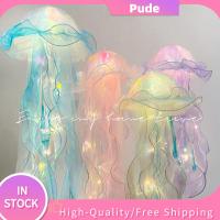 PUDE สีสันสดใส สร้างสรรค์และสร้างสรรค์ งานทำมือ ห้องในห้อง ดีไอวาย โคมไฟสำหรับกลางคืน แมงกะพรุนโคมไฟ ของตกแต่งงานปาร์ตี้