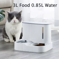 Automatic Gravity Feeder 3L Food 0.85L Water with Dry Food Storage Cat Drinking Water Bowl Safety Material Cat Dog Supplies