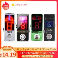 Precision Chromatic Tuner Guitar Pedal Tuner จอแสดงผล LED พร้อม True Bypass Metal Guitar Tuner Pedal สำหรับอุปกรณ์กีตาร์ Bass