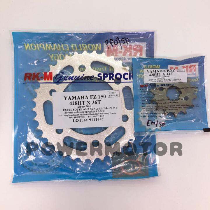🔥💯ORIGINAL ️ RKM Sprocket Y15 Y15ZR FZ150 428HT x 14T 15T 16T 36T 37T