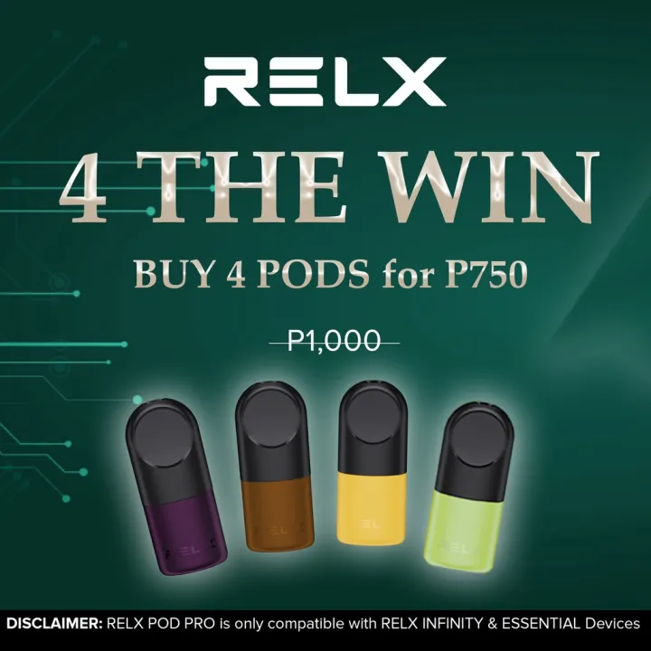 4 THE WIN4 PODS BIG DISCOUNT RELX Pod Pro For INFINITY DEVICE AND
