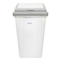 NBI ถังขยะ KASSA HOME  ฝาสปริง ทรงเหลี่ยม 45 ลิตร รุ่น PN6046 ขนาด 25 x 38 x 70 ซม. สีขาว Trash Can  ที่ใส่ขยะ