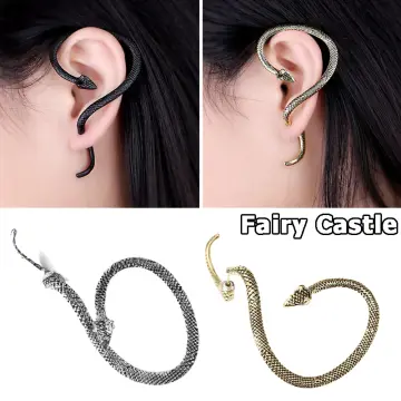  Vintage Twine Spiritual Snake Ear Cuff Earrings for Women Men  Ear Clip Cuffs Rock Punk Style Cartilage Piercing Jewelry Earcuffs (Black)  : Clothing, Shoes & Jewelry