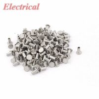 M3 x 5mm M2.5 x 6 Aluminum Flat Head Semi-Tubular Rivets Silver Tone