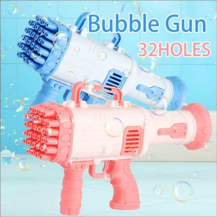 Children's Automatic Bazooka Bubble Gunstoy 32 Holes Electric Bubble 