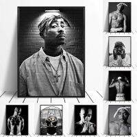 แร็ปเปอร์2PAC ทูแพ็คผ้าใบโปสเตอร์และภาพพิมพ์สีดำสีขาวผ้าใบจิตรกรรมฮิปฮอปนักร้องผนังศิลปะรูปภาพบ้านประดับห้องไม่มีกรอบใหม่