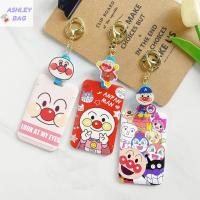 ASHLEY Melody บัตรรับประทานอาหาร Sampul Kartu สำหรับนักเรียนรถบัสเคสเครดิตไอดีการ์ดลายโดราเอมอนสุนัขคลิปติดบัตรที่เก็บพวงกุญแจบัตรการ์ตูน