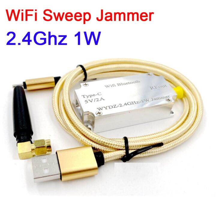 2.4GHZ WiFi Sweep Frequency Jammer 1W amplifier with antenna TYPEC for