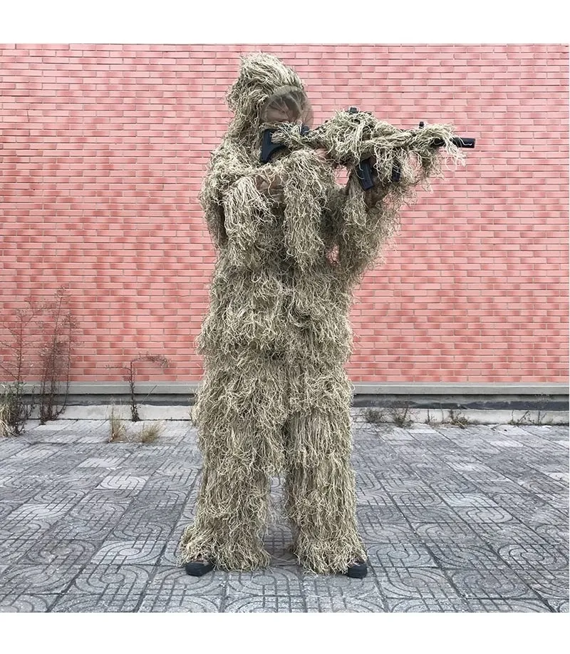 Ternos Ghillie camuflados 3D para homens, roupas de caça Sniper, tiro  tático militar, jogo de guerra