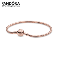 Pandora Rose  Moments Snake Chain Bracelet เครื่องประดับ สร้อยข้อมือ สีโรส โรส สร้อยข้อมือสีโรส สร้อยข้อมือโรส ชาร์ม สร้อยข้อมือแบบชาร์ม สร้อยข้อมือใส่ชาร์ม สร้อยข้อมือแพนดอร่า แพนดอร่า