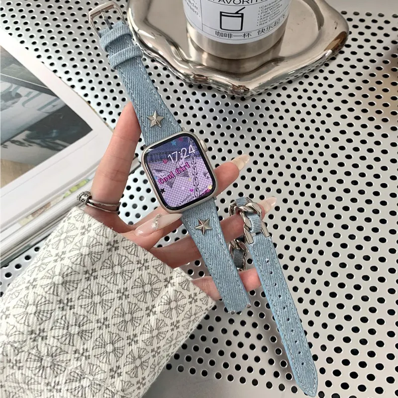 Luxury Women Leather Strap For Apple Watch Band 8 Ultra 49mm 41mm