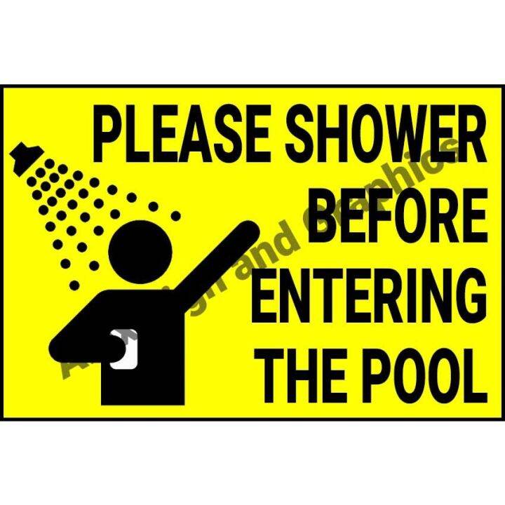 Please Shower Before Entering the Pool Signage A4 Size (7.5 x 11.25