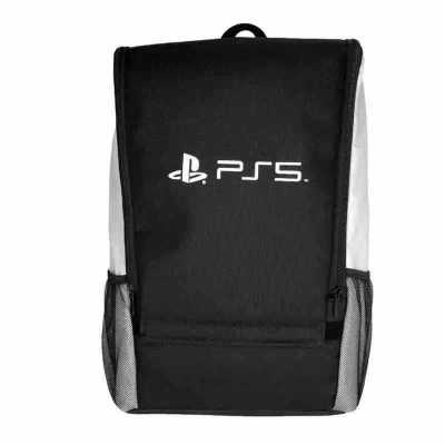 ZP Game Console Backpack Travel Carrying Case Storage Bag Compatible For Ps5 Host Game Controller Accessories