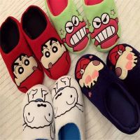 ✽ Reem Crayon Shin-chan Plush Slippers for Women Men Stuffed Cotton Shoes Winter Gifts Home Casual Slippers Creative Soft