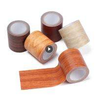 Realistic Wood Grain Repair Duct Tape Furniture Renovation Adhensive Skirting Waist Line Floor Sticker Home Furniture Decorative Decanters