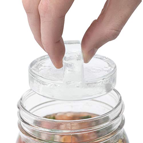 Set of 4 Lead/Cadmium Free - for Fermenting Sauerkraut Kimchi in Wide Mouth Mason Jars Pickles Year of Plenty Fermentation Weights NonSlip Grip Handle 