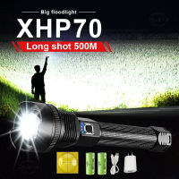 2022 LED XHP70สดใสไฟฉาย USB ชาร์จ18650หรือ26650ทำงานแสงแฟลชกันน้ำยุทธวิธีซูมโคมไฟค่ายโคมไฟ