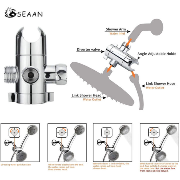 3-way-tee-connector-อะแดปเตอร์ฝักบัวปรับหัวฝักบัว-diverter-วาล์วแขนติดตั้งหัวฝักบัวผู้ถือห้องอาบน้ำวาล์วฝักบัว