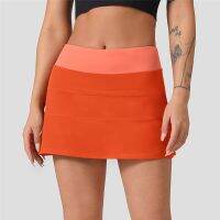 【 Ready】Women Pockets Tennis Skorts Fitness High Waist Training Running Golf Dance Skirts Sports Wear Gym Workout Bottoming