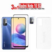 สำหรับ Xiaomi Redmi Note 10 5G ฟิล์มกระจกเทมเปอร์ Redmi Note 10 11 12 Pro Plus 5G/ 10S 12S 11S/ 12C 10C ปกป้องหน้าจอกระจกเทมเปอร์10A + ฟิล์มเลนส์กล้อง + ฟิล์มด้านหลัง-3 In 1