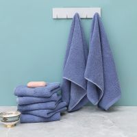 2/4/6Pcs Cotton Blue Face Towels Sets Soft Feel Hotel Towel Adults And Childrens Soft Comfortable Strong Water Absorption